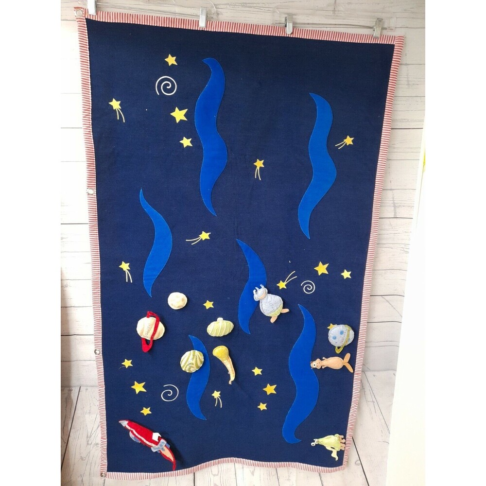 Solar System Planets Wall Decor Fabric courtain Kids Baby Nursery 58" x 35" - Picture 3 of 12